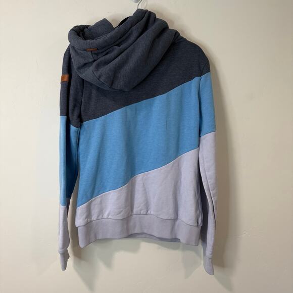 Wanakome Women's Selene Hoodie Sweatshirt Pullover Colorblock Blue Medium - Picture 2 of 7